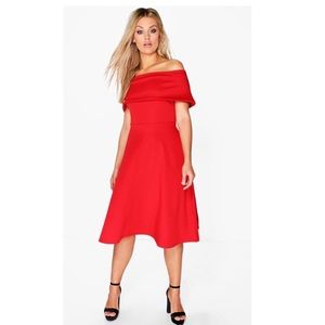 Boohoo Plus - Off the Shoulder midi dress